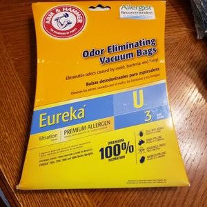 Arm & Hammer Two Vacuum Bags Eureka U Size U Only 2 Left In The Pack